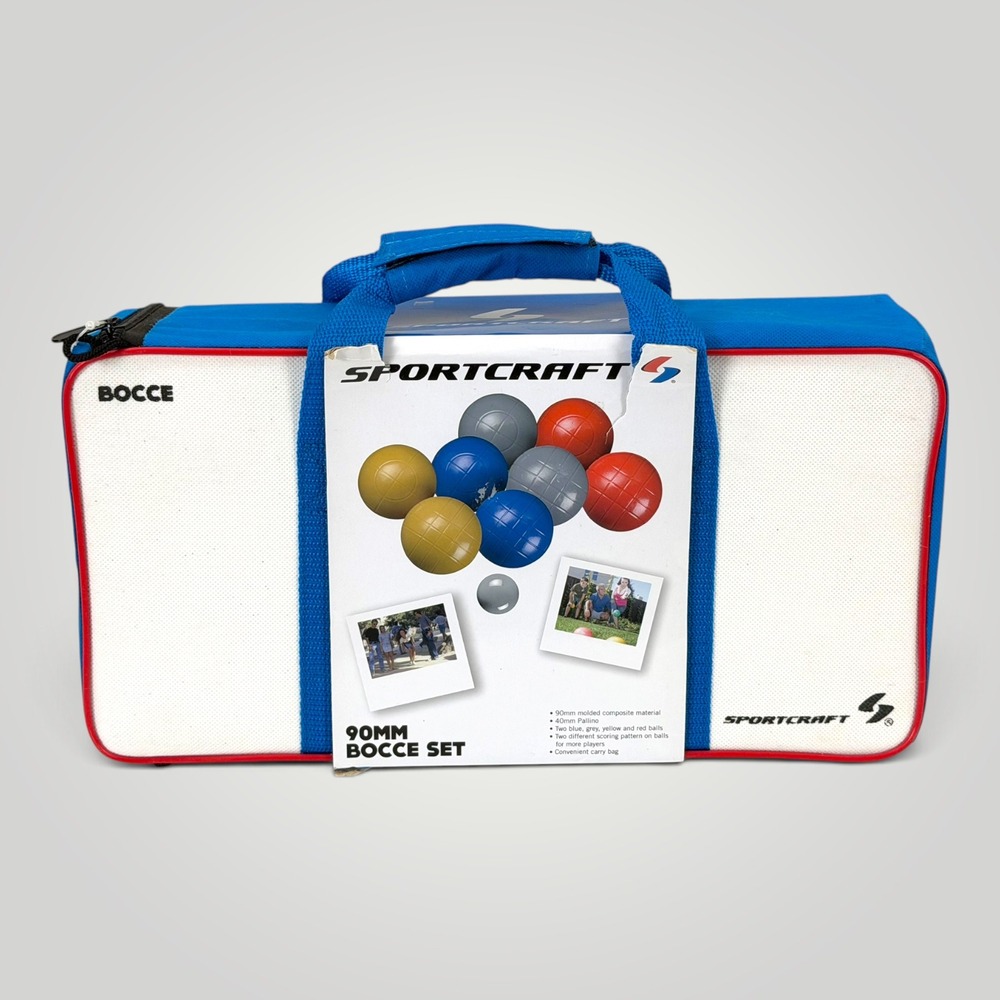 Sportcraft 90mm Bocce Ball Set with Carrying Case 8 Balls Pallino B0110SC